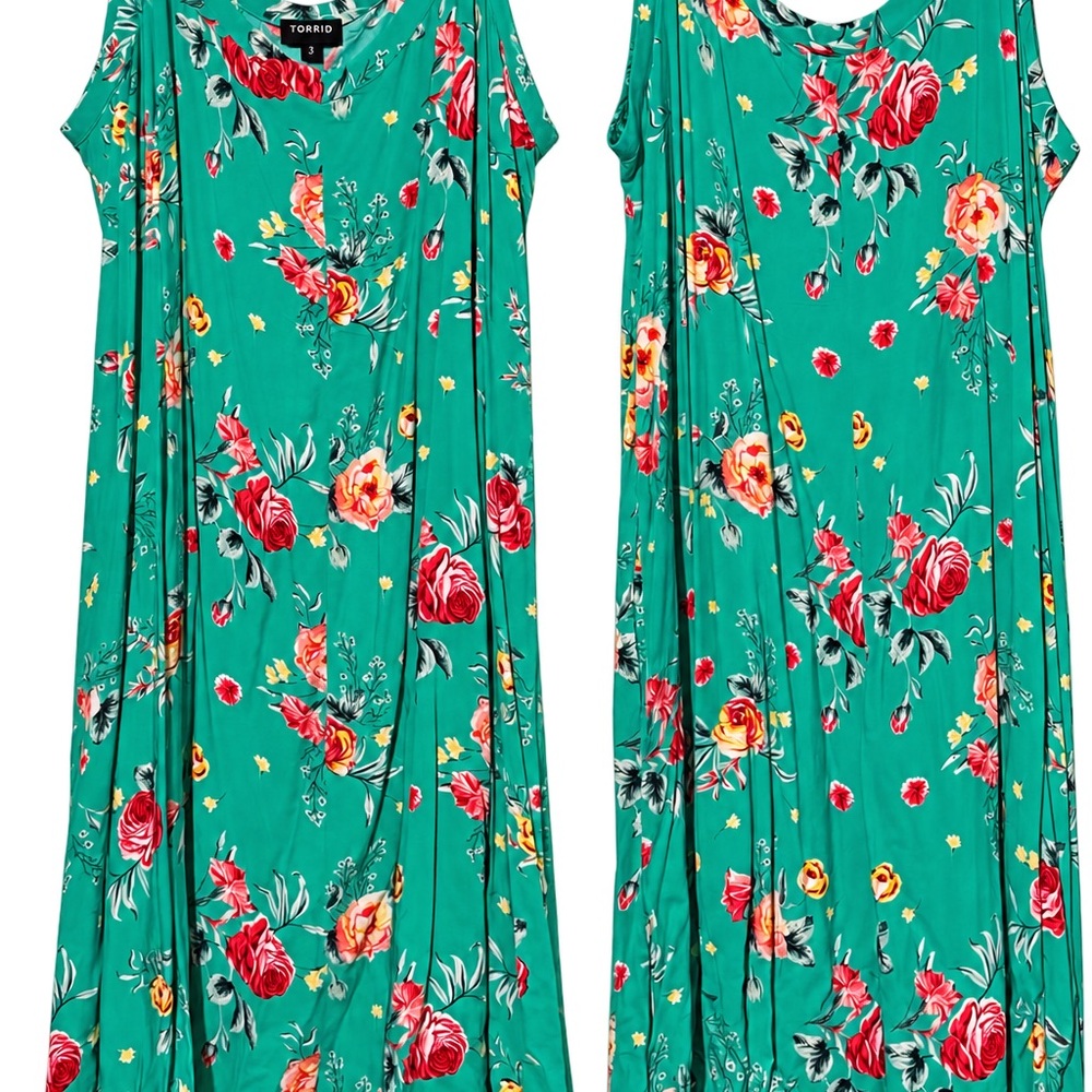 Torrid Teal Floral Dress